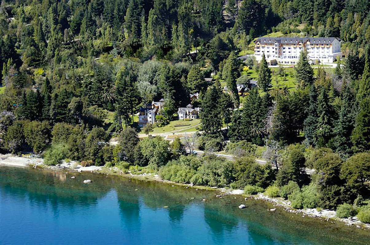 Aerial view of the hotel and its surroundings