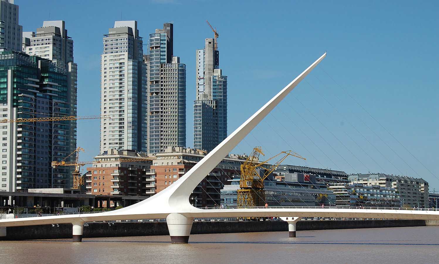 Puente de la Mujer (or Woman’s Bridge) in the modern Puerto Madero district