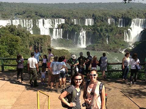 Rebecca & Andrea at the Brazilian side of the Iguazu Falls