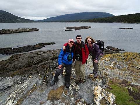 Michelle & family hiking at the Ends of the Earth (Ushuaia)