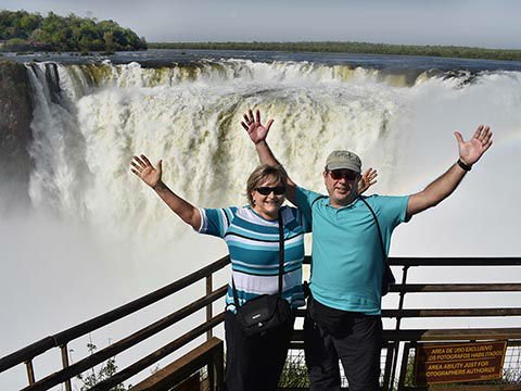 Kathy & Tony at the Devil's Throat at the Iguazu Falls