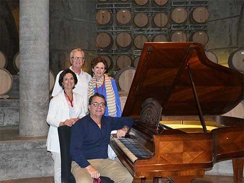 Kevin, Laura & friends visiting a winery in Mendoza