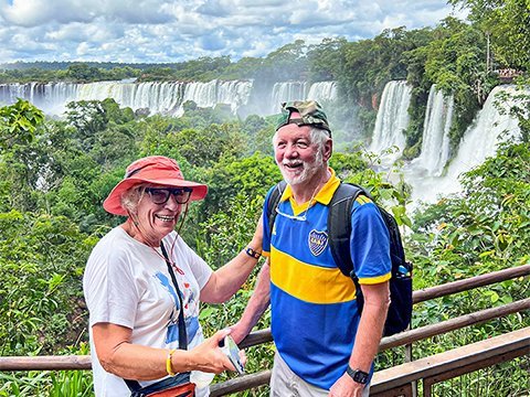 John & Maureen mesmerized by the Iguazu Falls