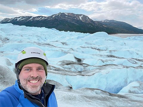 Sean trekking the Perito Moreno glacier