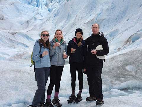 Stephen and Elizabeth & Family trekking on the Perito Moreno Glacier in El Calafate (Patagonia)