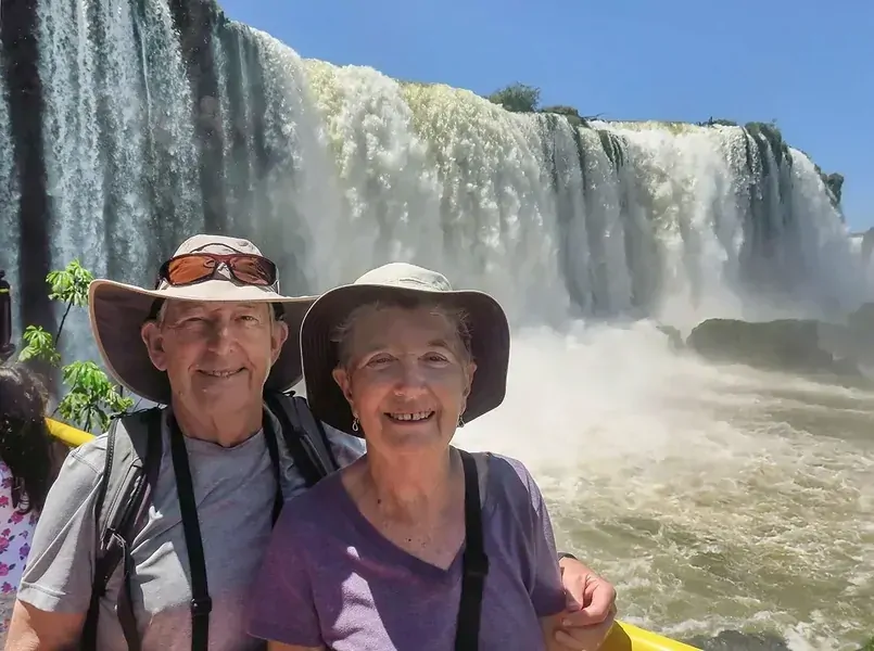Barbara & John at magnificent Iguazu Falls!