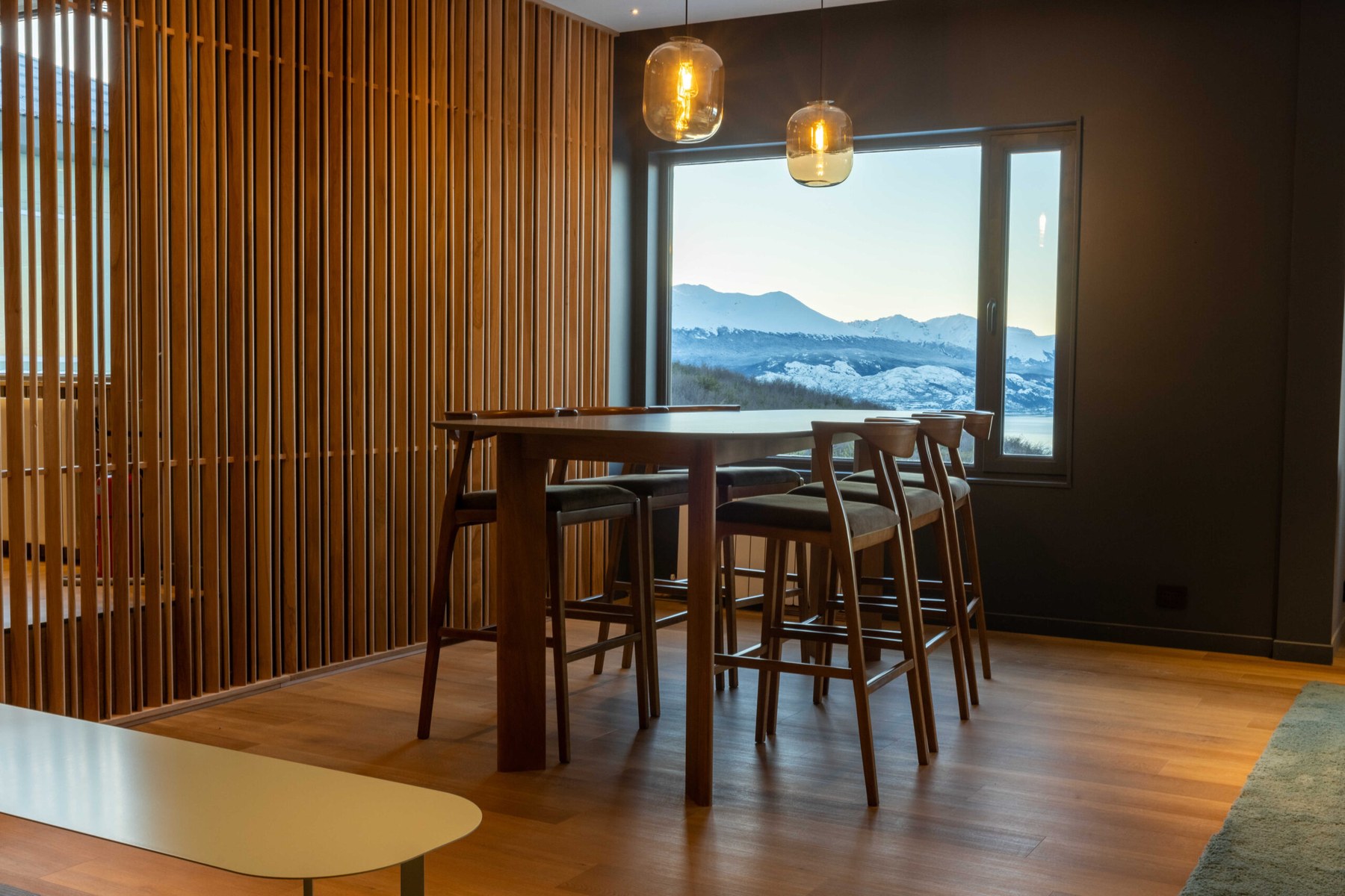 The bar, with the landscape beyond