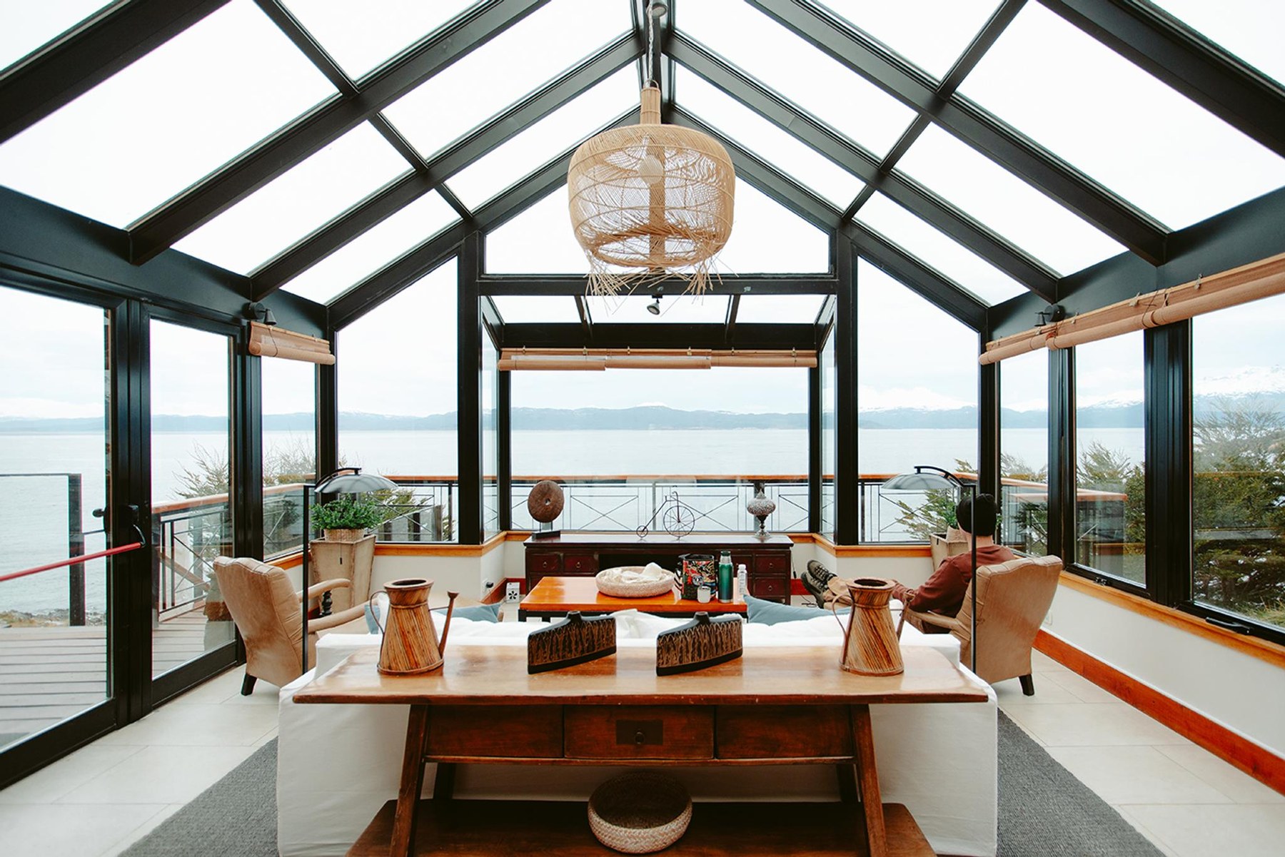 The winter garden facing the Beagle Channel